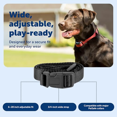 PetSafe 3/4 Inch Replacement Collar Strap, Black | No-Holes, Compatible with Many PetSafe Bark, Wireless Fence, In-Ground Fence, and Pawz Away Collars, Fits Necks 6-28 In - image 5
