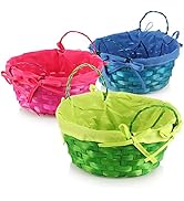 3 x Easter baskets made of bamboo wood for decoration - bamboo basket as Easter nest - baskets with te...