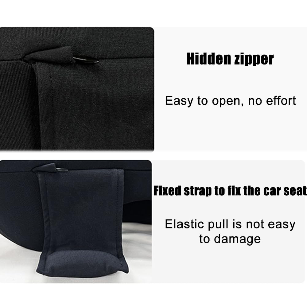 Coussin Lombaire Voiture pour Mobilize Duo 2025 Respirant Oreiller de Soutien Lombaire Mousse à Mémoire de Forme Coussin Dos Voiture,Four Seasons Model-Black