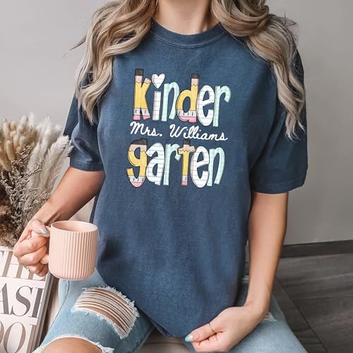 Personalized Kindergarten Teacher Shirt, Custom Pullover Gift for Educators, Back to School2