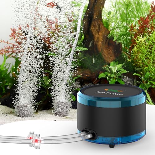 hygger 4W Aquarium Luftpumpe 900L/H Dual Outlet Powerful Fish Tank Air Pump Einstellbarer Aquarium Oxygenator up to 450L Aquariums
