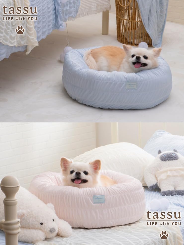 Amazon.co.jp: tassu yukigokochi ペットベッド 犬用 猫兼用 ラウンド