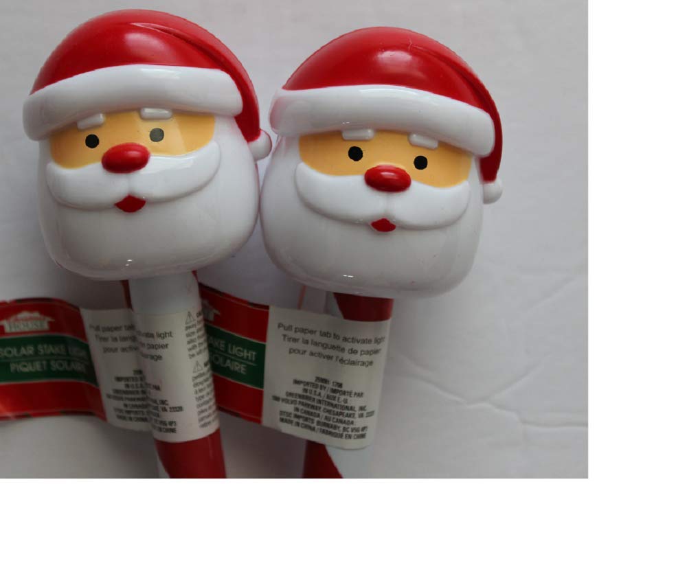 Christmas Santa Solar Stake Lights Set of 4