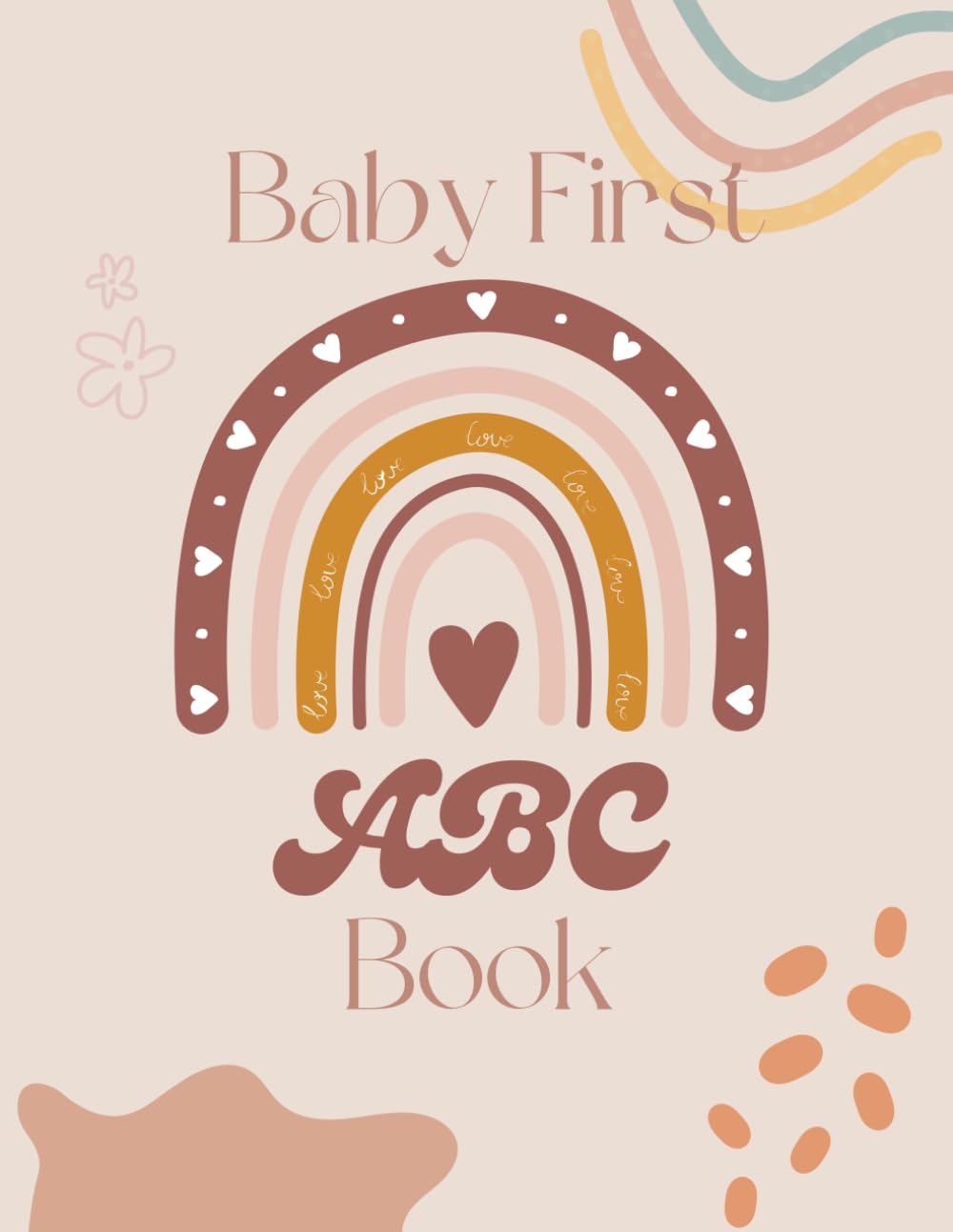 Boho ABC Coloring book for Baby Shower Alphabet Book: Baby’s First ABC Book: Rainbow Baby Shower Coloring Book Theme