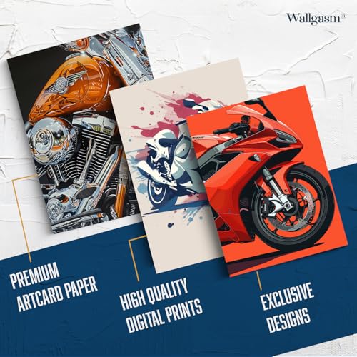 Image of Wallgasm Paper Petrol Head Aesthetic Bike Poster Set - Set Of 54, 4 X 6 Inches Posters Aesthetic Room Decor Item | Posters For Bedroom, Livingroom Decor | Office Decor Item Mini Poster Set