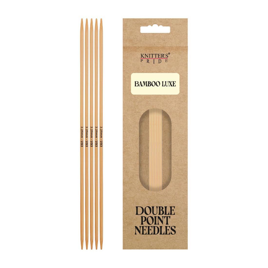 Knitter's Pride Beige Bamboo Luxe Sock Needles 15 Cm 3.25 Mm - 1 Piece