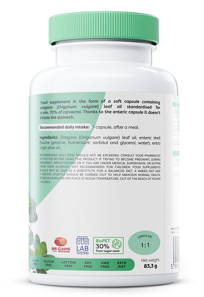 Osavi Oregano Oil Carvacrol, 180mg - 120 enteric caps