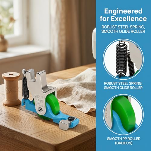 Pie prensatelas para máquina de coser con rodillo invisible miniatura 3