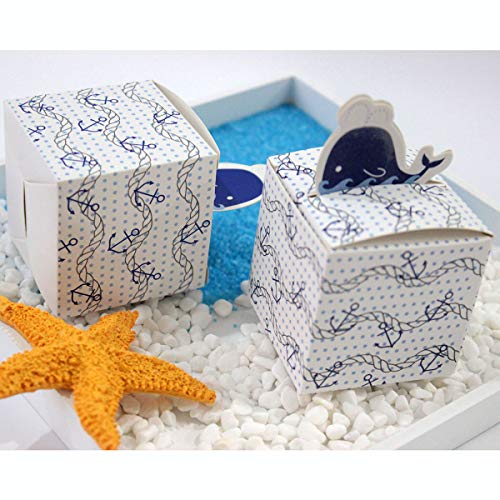 Amosfun 50 stuks papier snoep dozen met dolfijn anker bruiloft geschenkdozen chocolade wrappers partij benodigdheden - Afbeelding 6