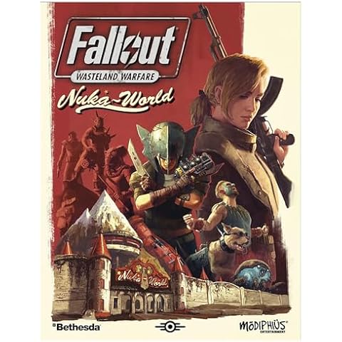 Modiphius Entertainment: Fallout: Wasteland Warfare - Nuka World Rules - RPG Expansion, Booklet & New Cards, Campaign System, Roleplaying Cover