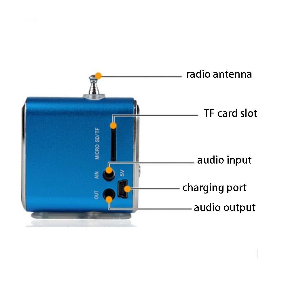 Digitales FM-Radio, Baceyong Mini tragbarer drahtloser Lautsprecher MP3-Musik-Player zum Angeln Reisen Camping Radfahren, mit USB-Anschluss/TF-Steckplatz / 3,5-mm-Schnittstelle