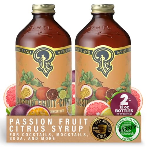 Portland Syrups Citrus Passion Syrup, 12 oz, 24 Servings, Pack of 2