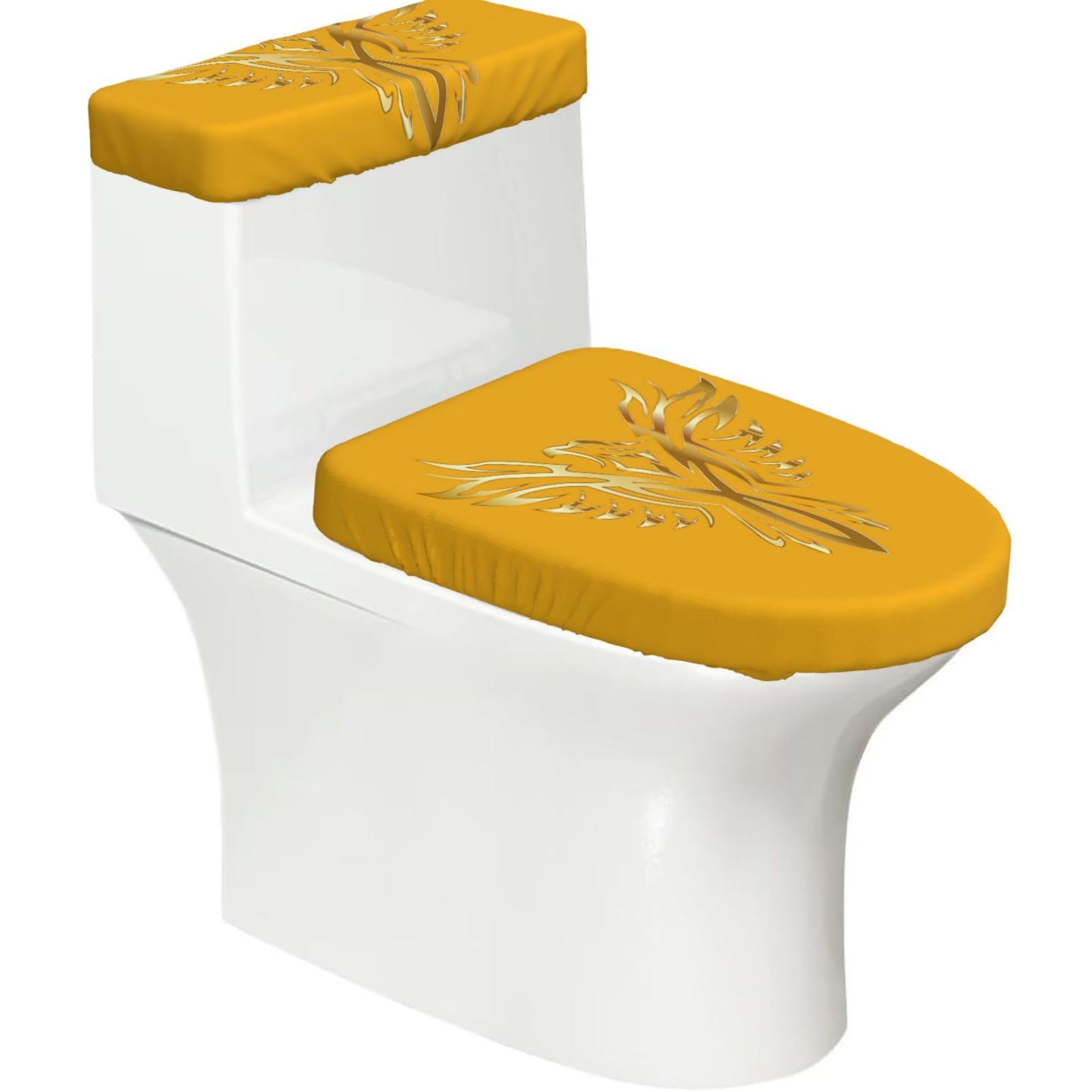 Phoenix Print Bathroom Decor Toilet Lid Cover And Tank Covers, Restroom Accessories Fits Most Round