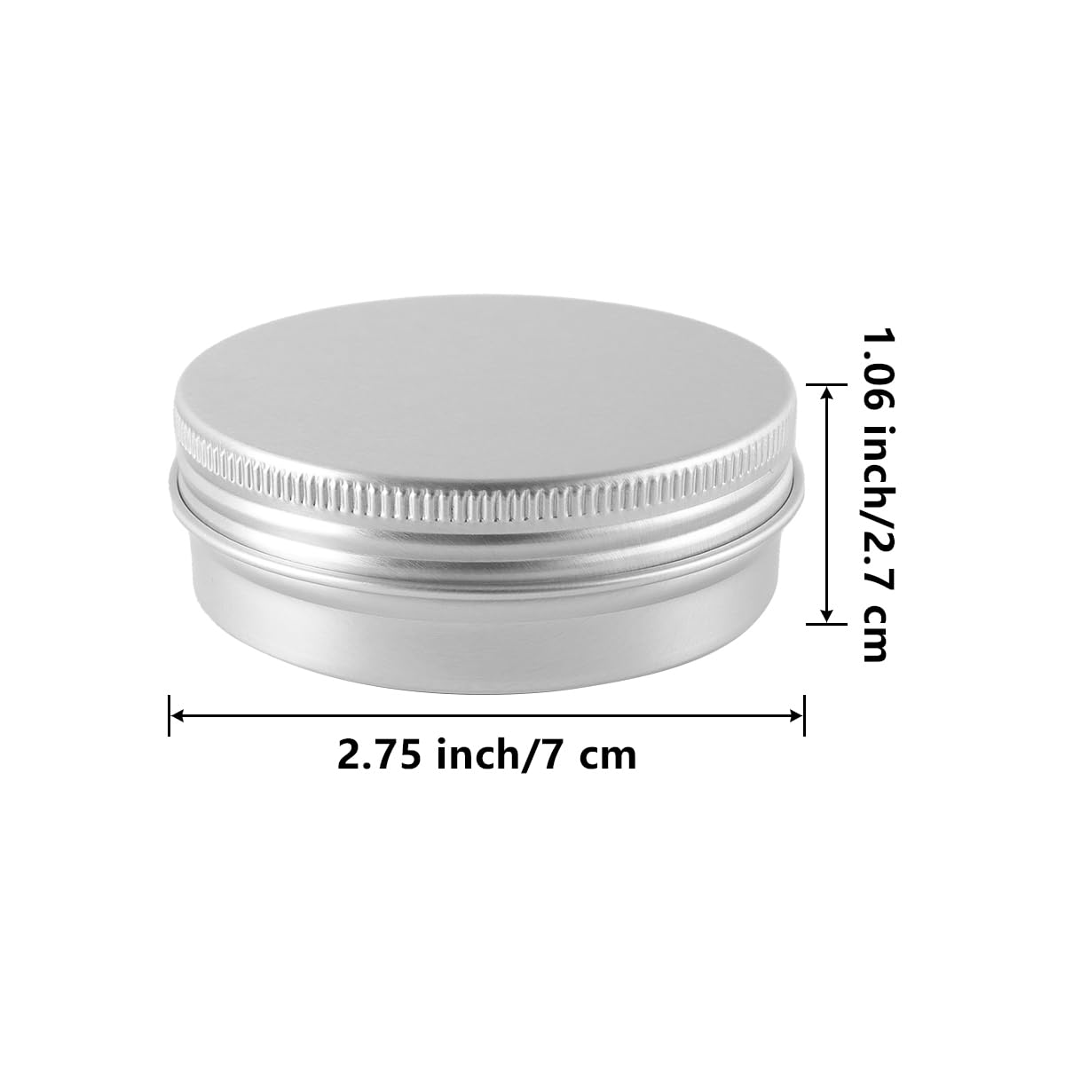 30 szt. gwintowanych okrągłych puszek aluminiowych, woskowe pudełko aluminiowe na kosmetyki, okrągłe, puste słoiki na krem, balsam, biżuterię (68 x 25 mm, 60 ml)