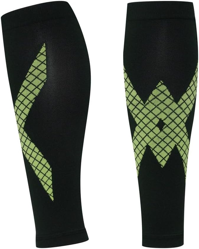Calf Support Brace Sports Leg Covers Outdoor Running Compression Socks(Green,Large)