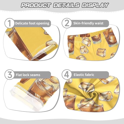 Girls Leggings Iced Coffee with Ice Cubes Toddler Girls Clothes Leggings for Girls Toddler Girls Leggings 3-4T3