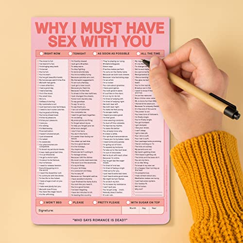 Image of Knock Knock Why I Must Have Sex With You Pad, Sexy Checklist Note Pad, 6 x 9-inches (Pink /Red) (Pack of 2)