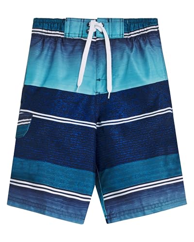 Image of Kanu Surf Boys' Victor Stripe Quick Dry Beach Board Shorts Swim Trunk