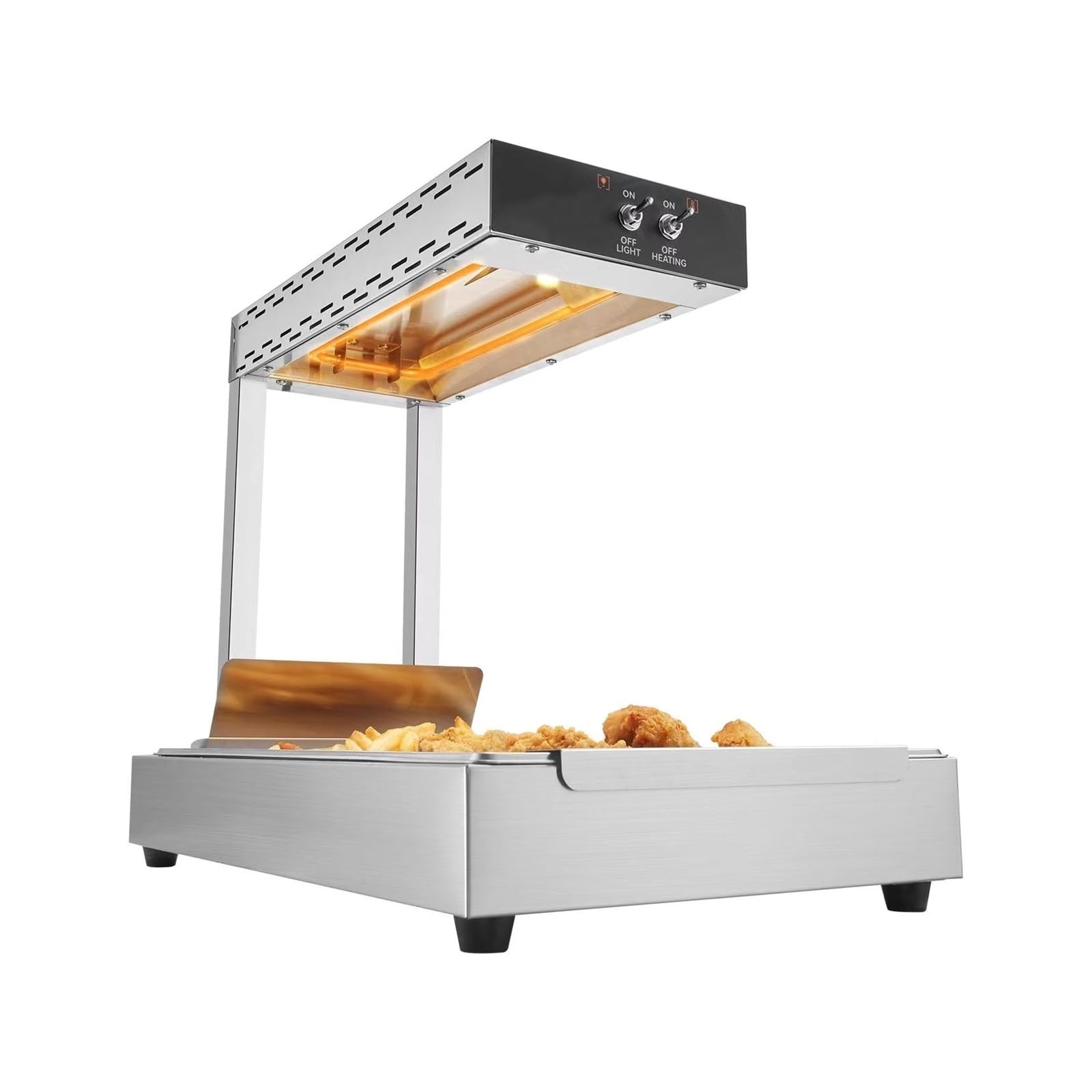 Réchauffeur Électrique D'affichage De Frites 750W, Lampe Chauffante Commerciale For Aliments, For Buffet, Cuisine, Restaurant, Chauffe-puces Assure Une Chaleur Constante