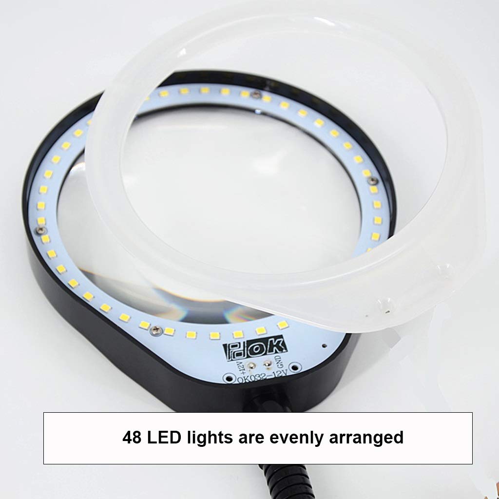 10 x lupa ze światłem i stojakiem do ścisłej pracy, wolne ręce, przyciemniana dioda LED, duża przenośna podświetlana lupa z podświetleniem LED, regulowana konstrukcja składana, do czytania inspekcji, lutowania, ręczne naprawa