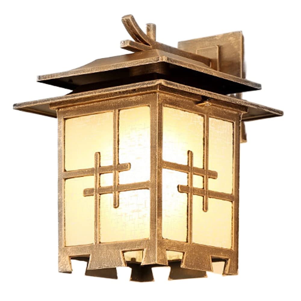 Kbuukyyxouy Bronze Retro E27 European Wall Lamp Outdoor Light Garden Lamps Antique Exterior Wall Lights Garden Outdoor Waterproof Balcony Aisle Wall Sconces Villa Courtyard Door Outside Wall Lantern(Bronze)