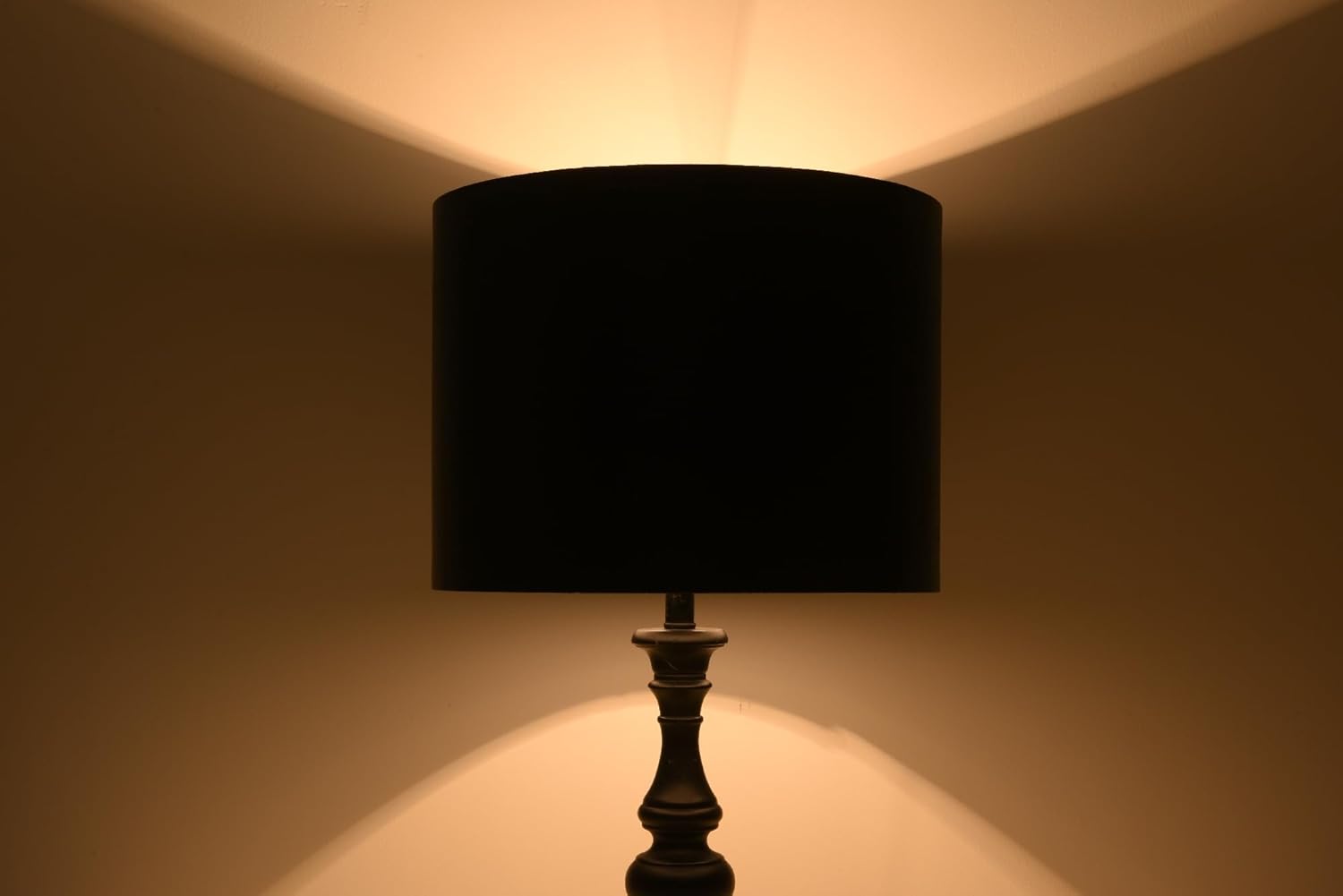 Black Drum Lamp Shades for Floor Lamps, 13" Top x 13" Bottom x 10" High, Easy to Assemble, Replacement Leather Lampshades for Table Lamps & Bedside Lamps (Spider)