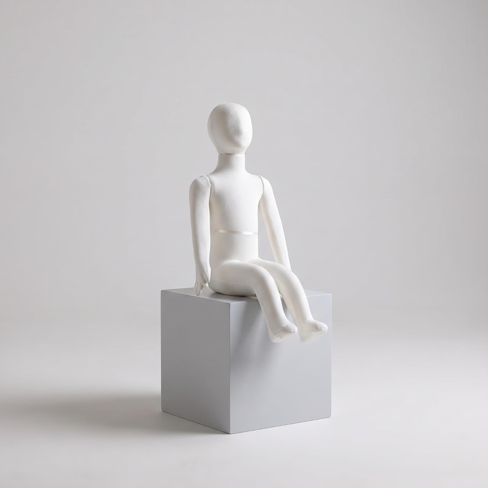 harayaa Kinder Schaufensterpuppe Kinderfigur Schaukörper Anziehpuppe Büste Stoffbezogene Kinder Dressform mit Gepolstertem Kern , 134cm , 10-Jähriges Stehendes Modell Mit Sockel
