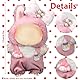 MDFULXG 1 StüCk Kleidung FüR Original, 17cm Plush Pullover Hoodie Bekleidung Diy Kinder Geschenke, Rosa Pullover-Trägerhosen-Set mit Schmuckschleifen