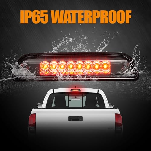 Image of Third 3rd Brake Light LED for 1995-2015 Toyota Tacoma, High Mount Rear Brake Lights Assembly for 95-15 Tacoma, Waterproof Center Cab Lamp Stop Light (Smoked Lens)