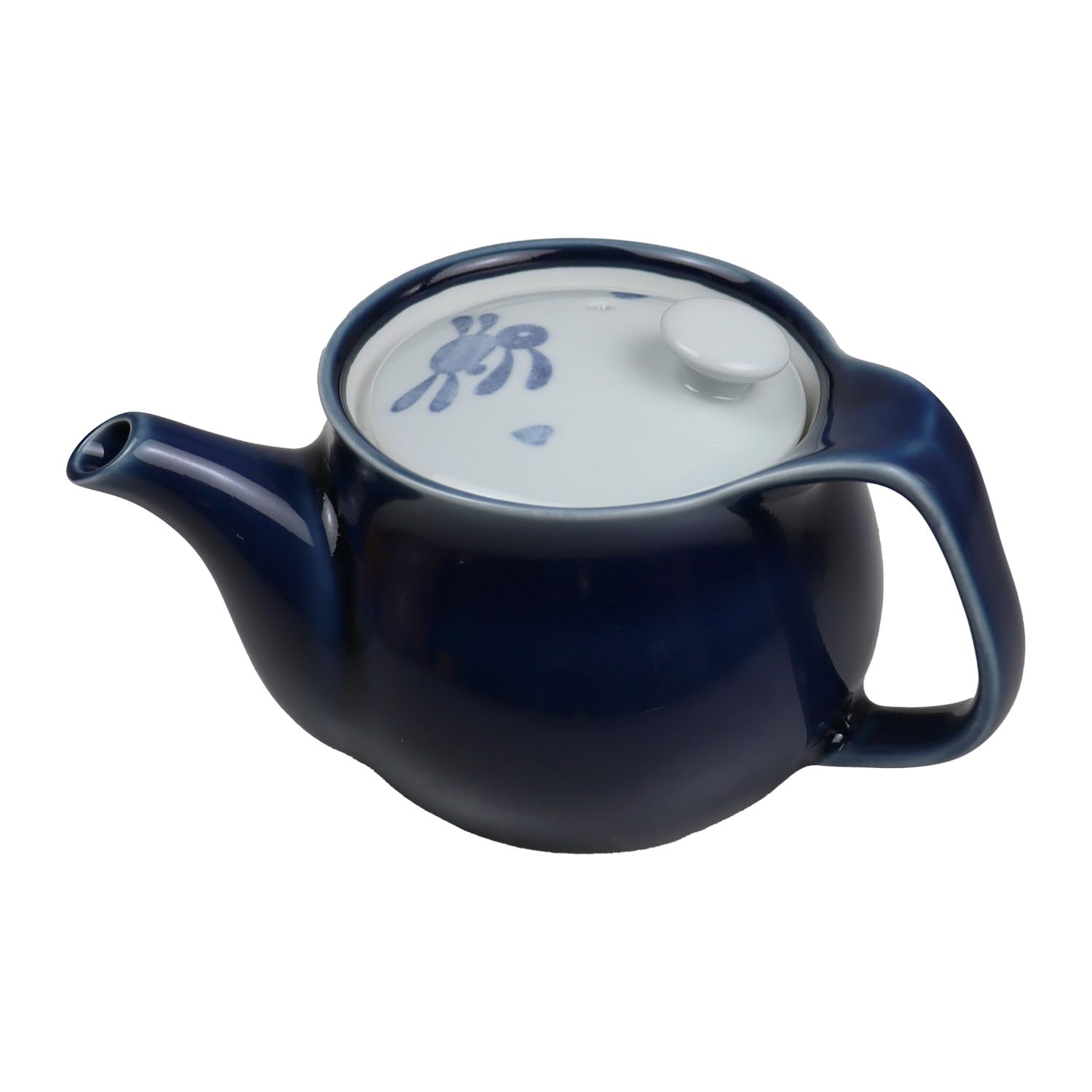 YuuKiRoman Easy-to-pour Single-Handle Pot U-Shape Tea Strainer Stylish Teapot Porcelain Break-resistant 【Made in Japan Hasami Ware】Azure Rabbit