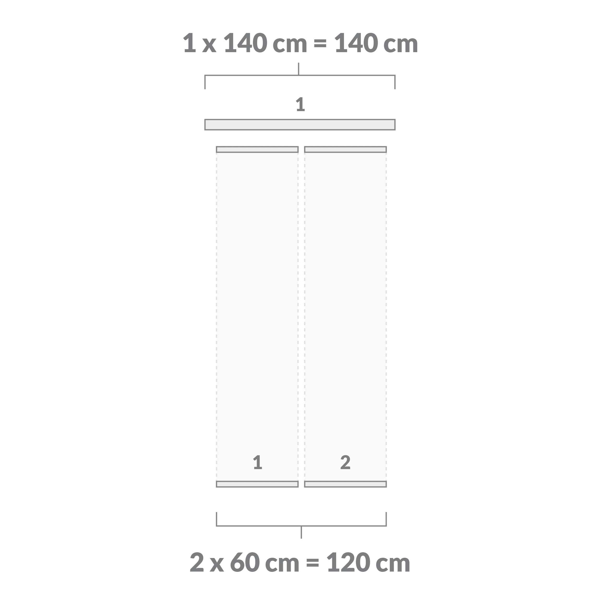 Kit de rails pour panneaux en tissu avec auto-agrippant, montage au plafond - 2 voies, support mural + bande auto-agrippante, aluminium, kit de 1 rail et 2 supports pour panneaux en tissu de 60 cm