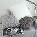 Kevin Textile Deluxe Home Decorative Super Soft Plush Mongolian Faux Fur Throw Pillow Cover Cushion Case (18 x 18 Inch, Light Grey)