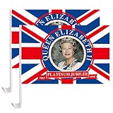 A/R Drapeau de la Reine Elizabeth II – commémoration de la reine du Royaume-Uni, décoration de drapeau britannique avec sa majesté la reine 30 x 45 cm accessoires de voiture