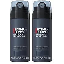BIOTHERM HOMME Day Control Spray 72h, Deodorante Uomo 72H, Per Tutti i Tipi di Pelle, Con Sali di Alluminio e Perlite, Protegge da Odori e Sudorazione, 150 ml (Confezione da 2)