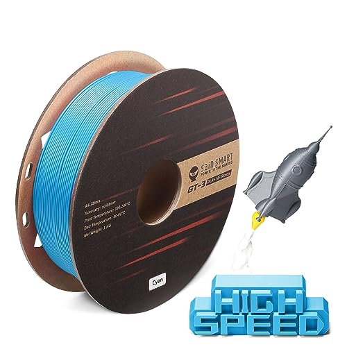 SainSmart GT-3 High Speed PLA+ Filament 1.75mm, High Flow Glossy 3D Printer Filament, Cyan, 2.2 LBS (1KG) Spool, Dimensional Accuracy +/- 0.04mm