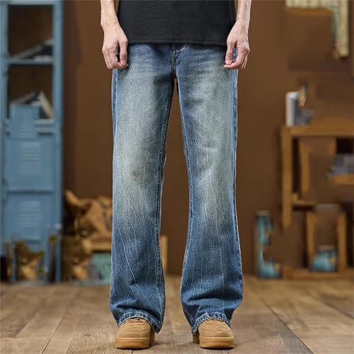 Mens High Waist Baggy Jeans Wide Leg Denim Pants Casual Loose Fit Jeans with Pockets3