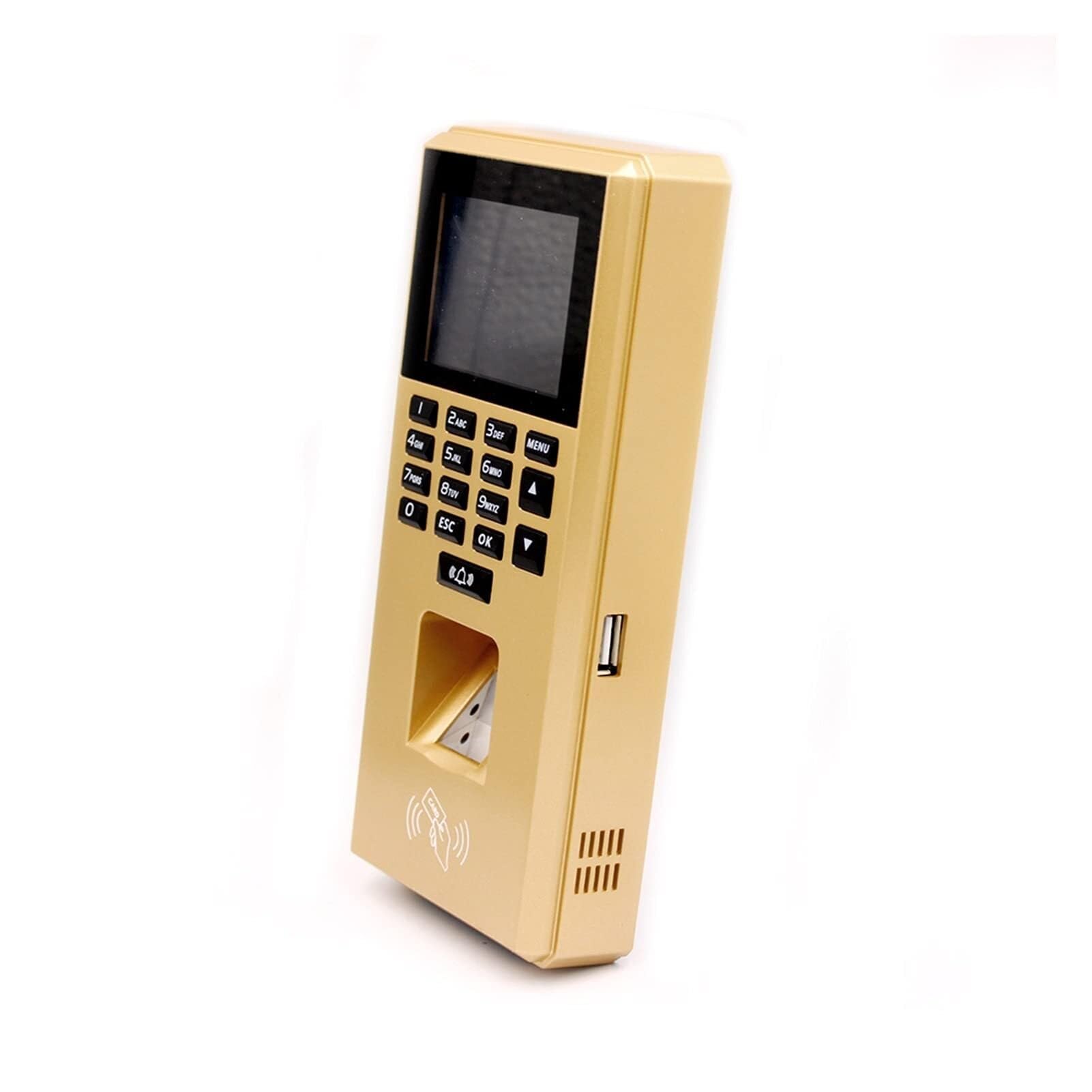 Macchina per la rilevazione delle presenze con Impronte digitali da 2,4 Pollici con USB, Tastiera, Controllo accessi RFID e Sistema biometrico - Golden