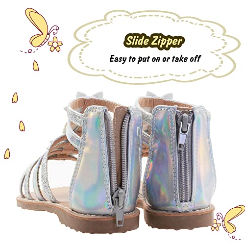 Image of Vonair Girls Gladiator Sandals Cute Open Toe Breathable Summer Shoes with Rubber Sole (Toddler /Little Kid /Big Kid)