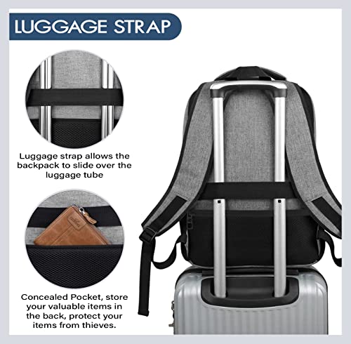 Mini Smell Proof Backpack With Lock For Men/Women USB & Headphone Port (Light Grey)4