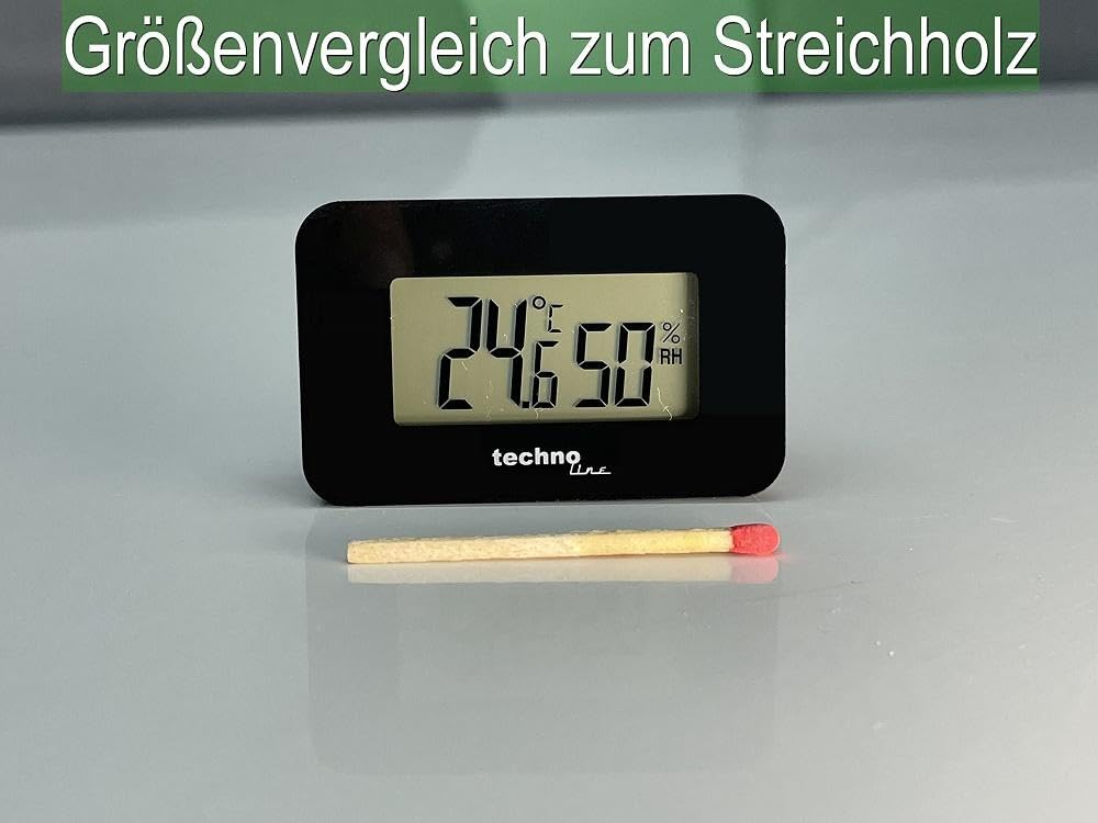 Termometr Technoline WS 7009 - termometr samochodowy z podświetleniem do wnętrza, czarny, wyświetlacz temperatury, wyświetlacz wilgotności, 52 x 14 x 32 mm