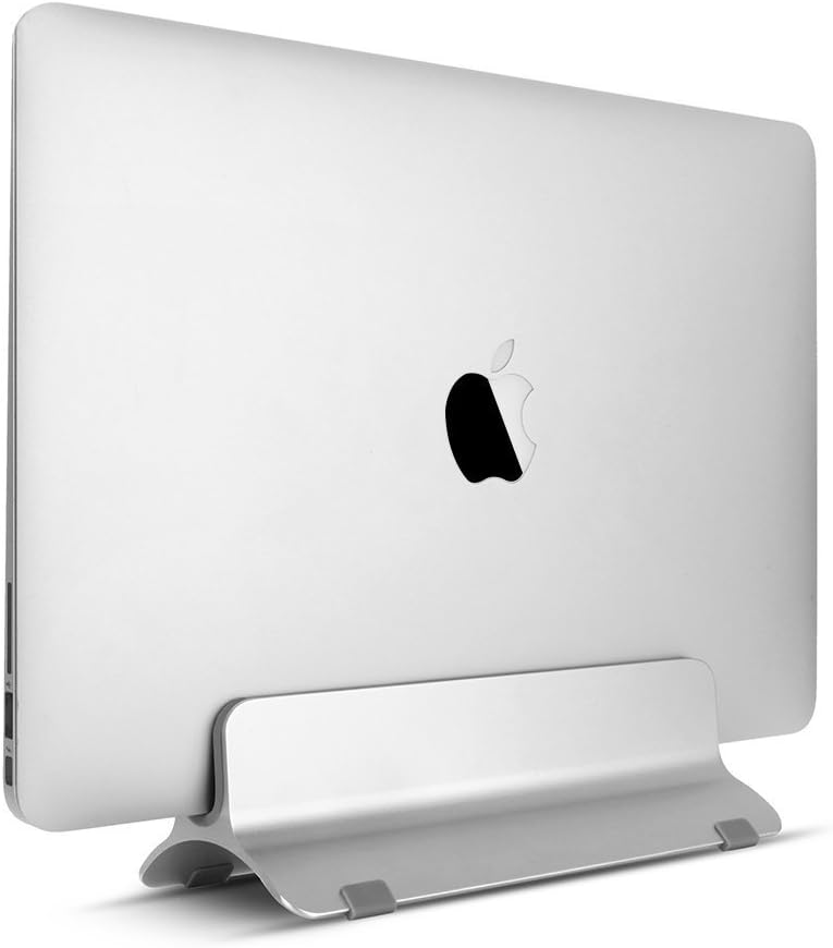 Macbook Stand, Vertical Laptop Stand U-cradle Desktop Space-saving/Adjustable Stand Holder, Office Laptop Holder for MacBook Pro/Air Apple Notebooks, MZvul (Silver)
