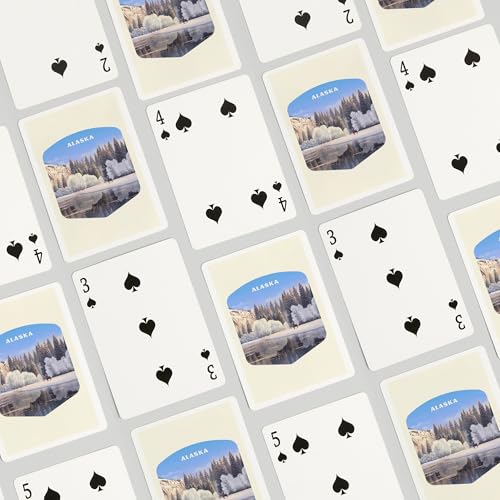 Lantern Press Alaska, litografía ciervo solitario, baraja poker 52 cartas miniatura 4