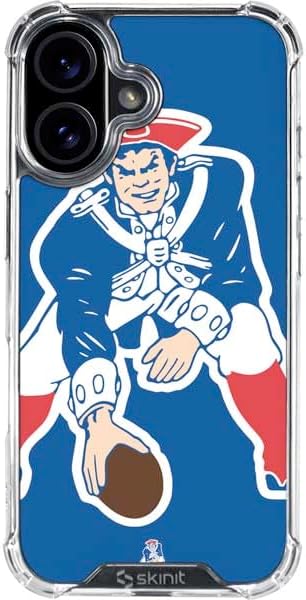 Skinit Clear Phone Case Compatible with iPhone 16 Plus - Officially Licensed NFL New England Patriots Retro Logo Design