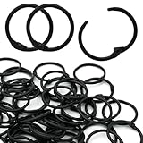Semrien 100 Pcs 1 Inch Binder Rings, Loose Leaf Binder Book Rings Black Paper Rings, Metal Index Card Rings Binder Clip Rings for Flash Cards, Key Rings, Index Cards (25mm)