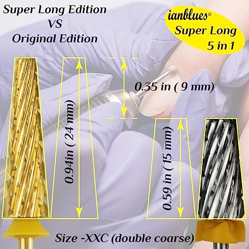 Puntas para taladro de uñas 5 en 1 edición super larga miniatura 4