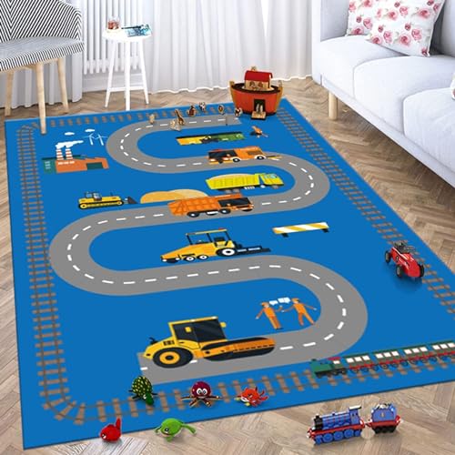 カーペット ラグ 道路 キッズ 100*150cm プレイマット ロードマップ 長方形 赤ちゃん 丈夫 カラー キッズ ルーム インテリア センター遊べる 線路 保温 男の子 子供マット 教育用 地図マップ 子供部屋 駐車場 絨毯 キッズ 遊びマット プリ