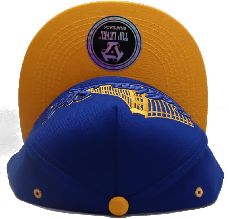 Golden State New Leader Top Level Bridge Wave Blue Gold Era Snapback Hat - Image 8