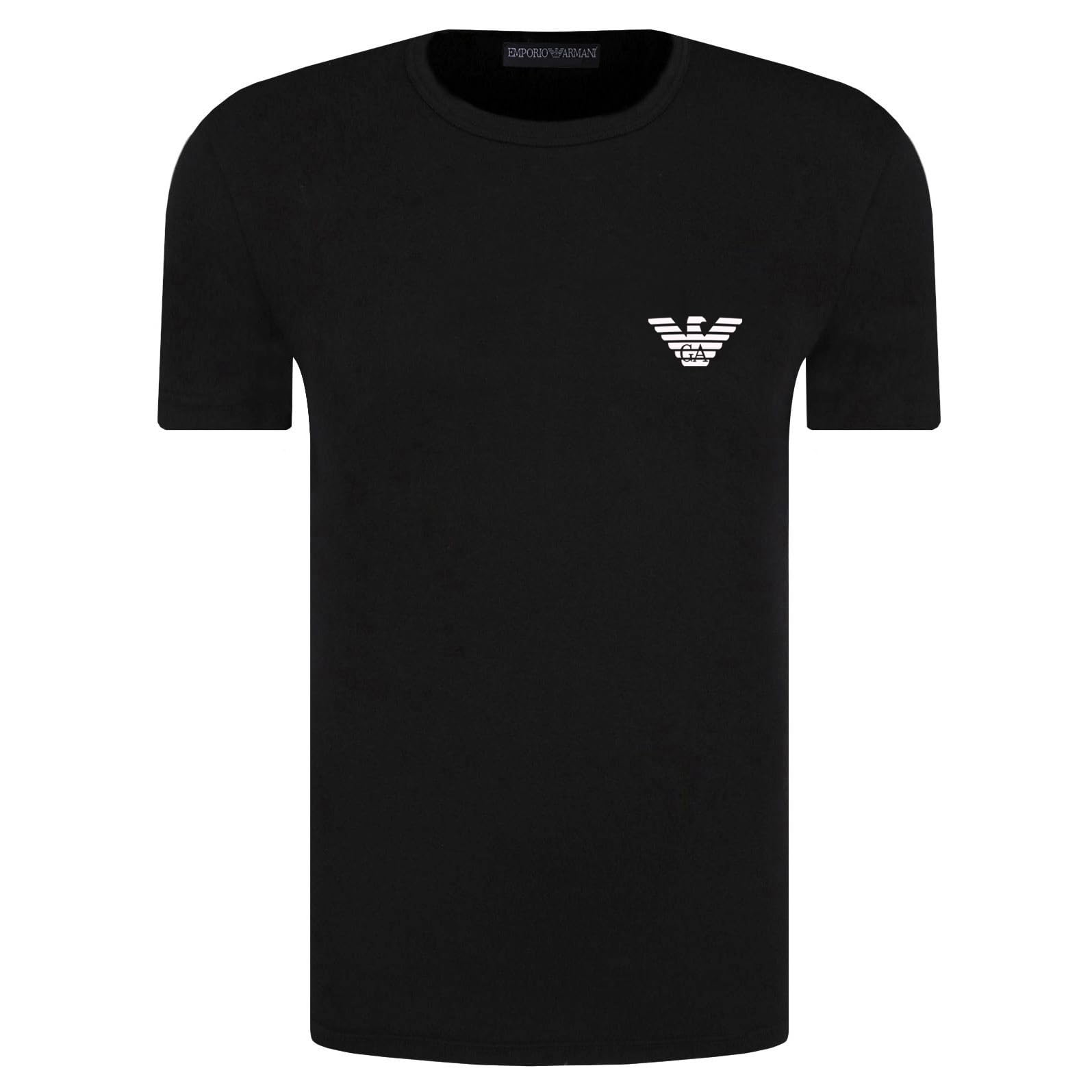 Emporio Armani Maglietta Uomo 211818 3R476, T-Shirt Manica Corta, Girocollo (Nero, L)