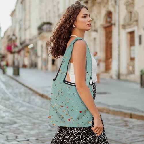 Canvas Tote Bag for Women Girls, Vintage Nautical Anchor Background Reusable Shoulder Tote Bag for Grocery Shopping Work2