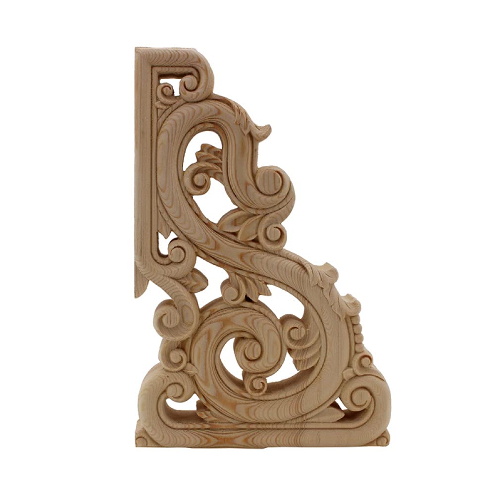 Apliques de madera tallada de 30x20cm elegancia artesanal para restaurar muebles del hogar
